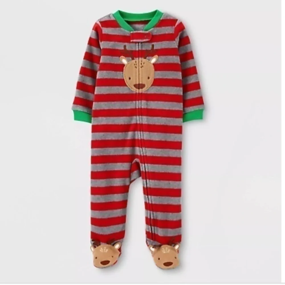 Carter’s Reindeer Fleece Sleep N Play Romp…